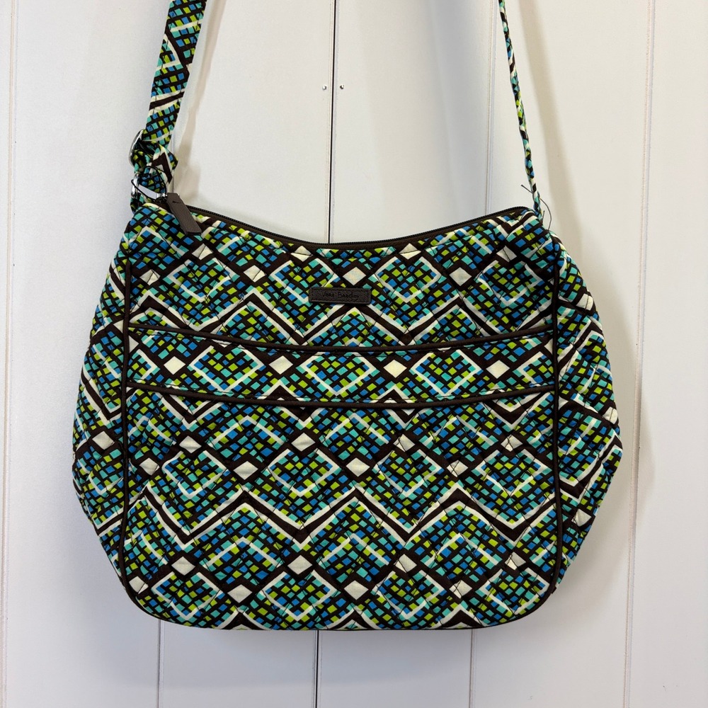 Vera Bradley Artsy Quilted Geometric Carryall Crossbody Bag Women Designer Boho